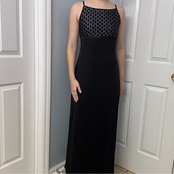 Vintage Dress 1990s Long Black Prom Gothic Formal Special Event Size Medium - Picture 1 of 7